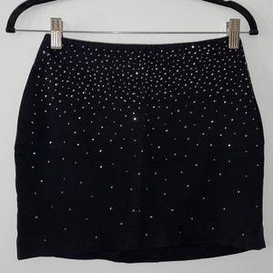 EXPRESS DESIGN STUDIO CRYSTAL RHINESTONE BLACK MINI SKIRT SIZE00